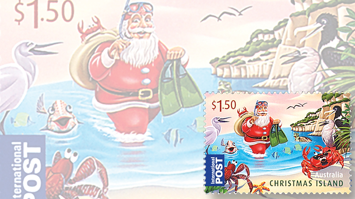 stamp-collecting-basics-christmas-2011-christmas-island-santa-claus-scuba-diving