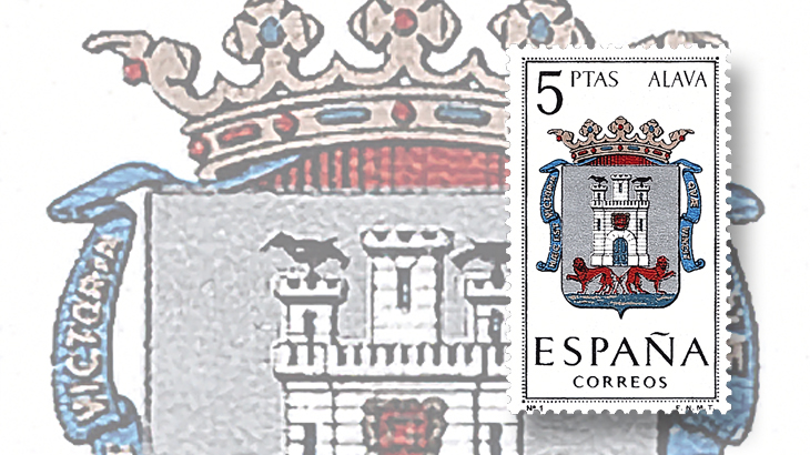 stamp-collecting-basics-spain-1962-coats-of-arms-alava-basque-country