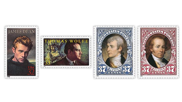 stamps-michael-deas-artwork-james-dean-thomas-wolfe-meriwether-lewis-william-clark