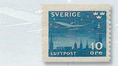 sweden-airmail-stamp-junkers-airplane