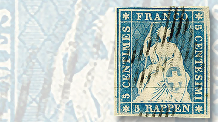 swiss-1854-5-rappen-stamp