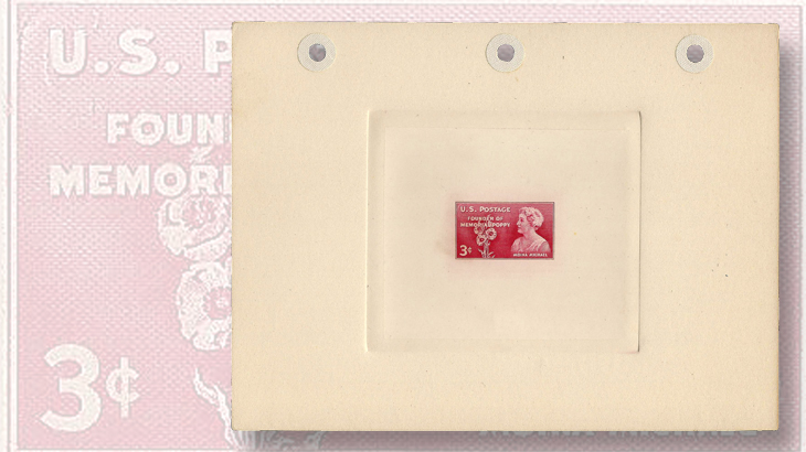 three-cent-rose-pink-moina-michael-large-die-proof