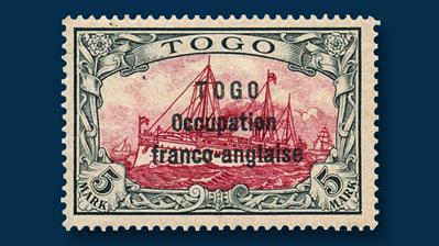 togo-1915-5-mark-slate-stamp