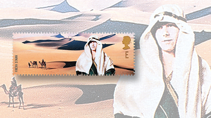 topics-on-stamps-camels-great-britain-freya-stark-explorer-writer