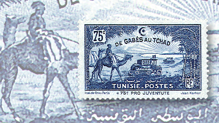 topics-on-stamps-camels-tunisia-tunis-chad-motor-caravan