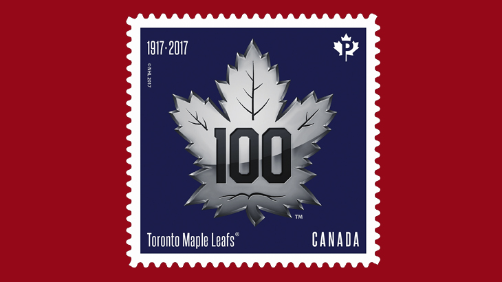 toronto-maple-leafs-logo-silver-self-adhesive-booklet-stamp