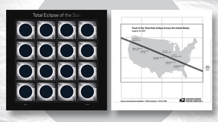 total-solar-eclipse-forever-stamps-pane-of-sixteen