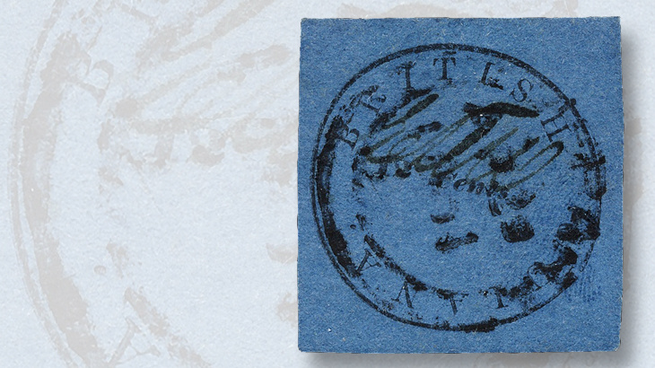 twelve-cent-black-on-blue-british-guiana-cottonreel-stamp