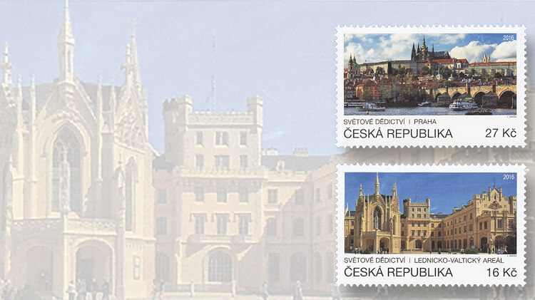 united-nations-czech-republic-prague-castle-charles-bridge-stamps