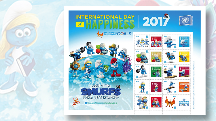 united-nations-smurfs-stamp-pane