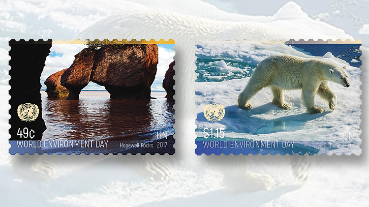 united-nations-world-environment-day-stamps-polar-bear-baffin-island