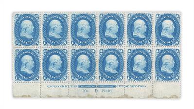 united-states-1861-benjamin-franklin-plate-number-block