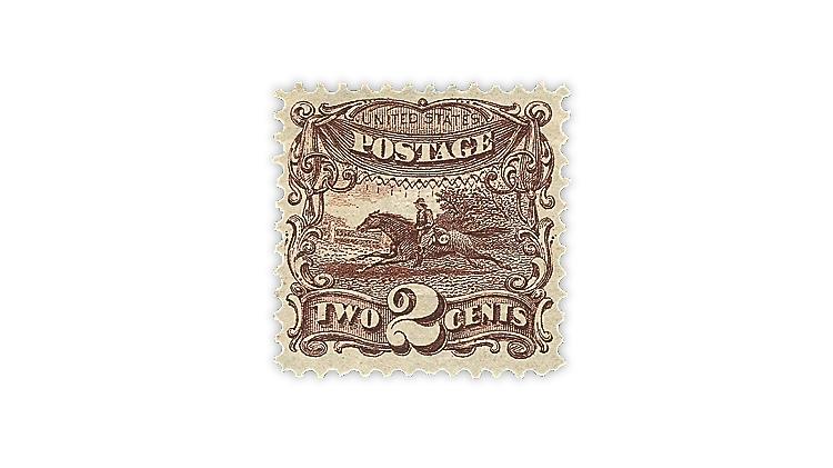 united-states-1869-post-horse-rider-stamp-scott-113