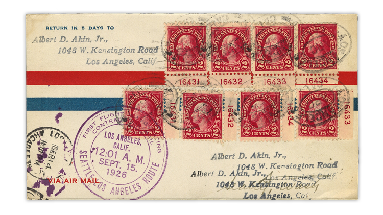 united-states-1926-washington-plate-number-singles-first-flight-cover