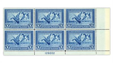 united-states-1934-mallards-duck-stamp-plate-number-block