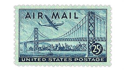 united-states-1947-oakland-bay-bridge-boeing-stratocruiser-airmail-stamp