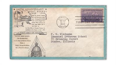 united-states-1948-fort-kearny-commemorative-stamp-first-day-cover