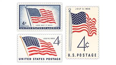 united-states-1957-1959-1960-flag-stamps