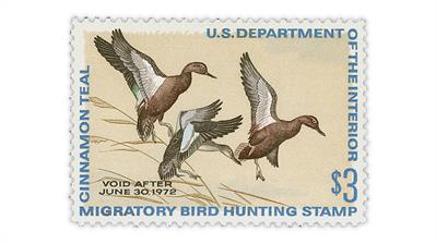 united-states-1971-cinnamon-teal-duck-stamp-gem-100-grade