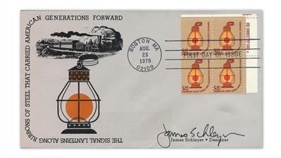 united-states-1979-railroad-lantern-james-schleyer-cachet-first-day-cover