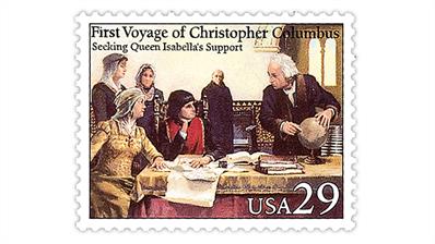 united-states-1992-voyages-columbus-stamp-queen-isabella-support