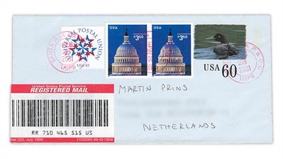 united-states-2001-registered-letter-sheet-los-angeles-amsterdam