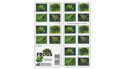 united-states-2019-frogs-stamps-double-sided-pane