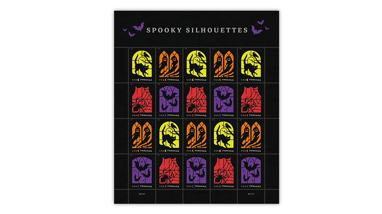 united-states-2019-spooky-silhouettes-stamps-pane