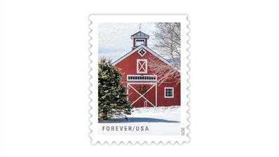 united-states-2020-red-barn-winter-scenes-stamp