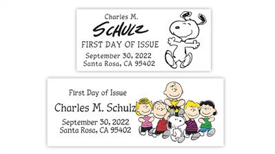 united-states-2022-charles-schulz-stamps-first-day-postmarks