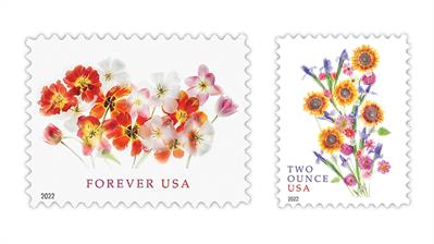 united-states-2022-tulips-sunflower-bouquet-stamps