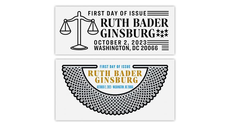 united-states-2023-ruth-bader-ginsburg-stamp-first-day-postmarks