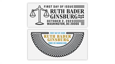 united-states-2023-ruth-bader-ginsburg-stamp-first-day-postmarks