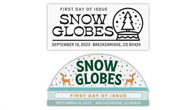 united-states-2023-snow-globes-stamps-first-day-postmarks