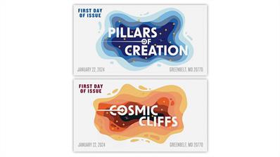 united-states-2024-pillars-creation-cosmic-cliffs-stamps-first-day-postmarks