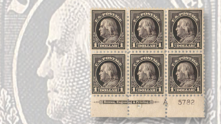 united-states-benjamin-franklin-plate-block-regency-superior-auction