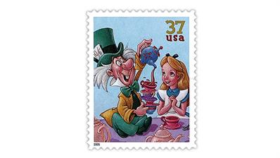 united-states-disney-art-mad-hatter-alice-stamp