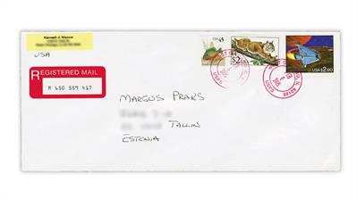 united-states-futuristic-space-shuttle-1995-registered-cover-tallinn-estonia