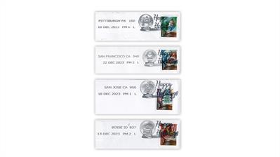 united-states-snow-globes-stamps-postmarks-matched-set