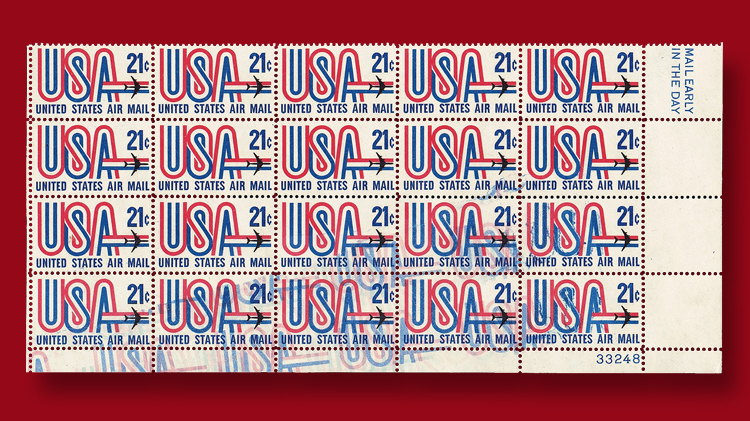 united-states-twenty-one-cent-airmail-block