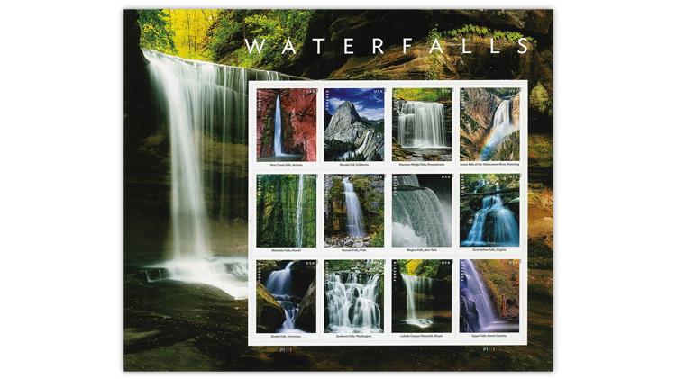 united-states-waterfalls-stamps-pane-2023-linns-stamp-poll