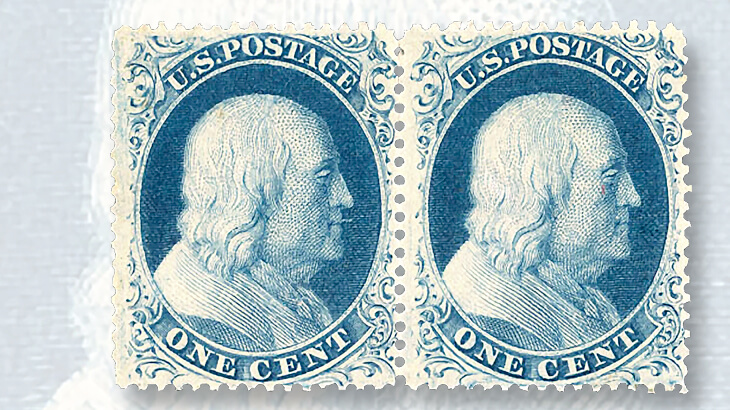 unused-pair-blue-benjamin-franklin-perforated-issue