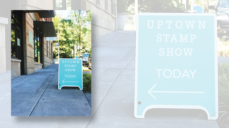 uptown-stamp-show-sandwich-board-sign