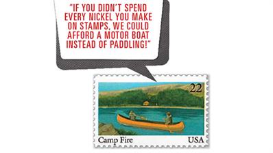 us-stamp-notes-camp-fire