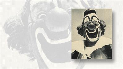 us-stamp-notes-lou-jacobs-professional-clown-photo