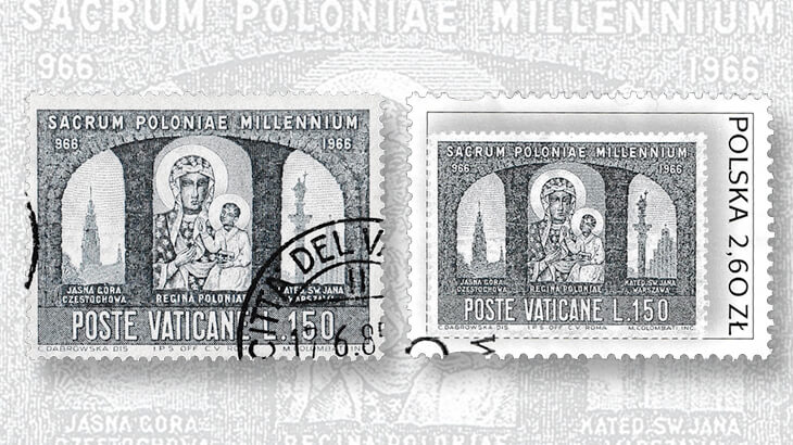 vatican-city-poland-black-madonna-stamps