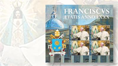 vatican-city-pope-francis-80th-birthday-stamp