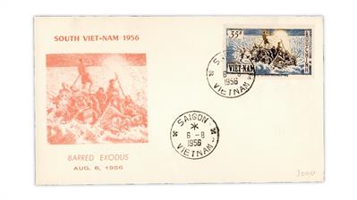 vietnam-1956-refugees-raft-stamp-first-day-cover