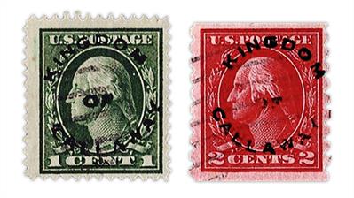 washington-franklin-stamps-kingdom-callaway-precancel-overprint