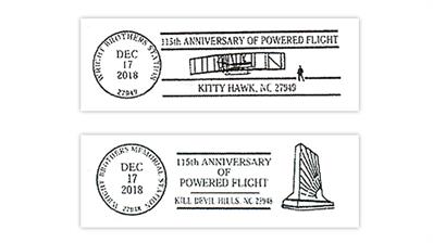 Wright Brothers pictorial postmarks in North Carolina